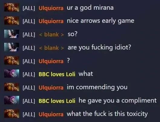 Dota 2 players complementing.webp