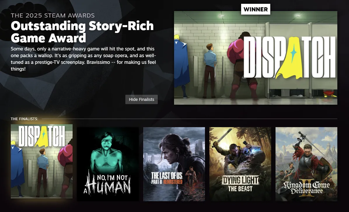 Dispatch narrative excellence award winner highlighted in new games 2026 article