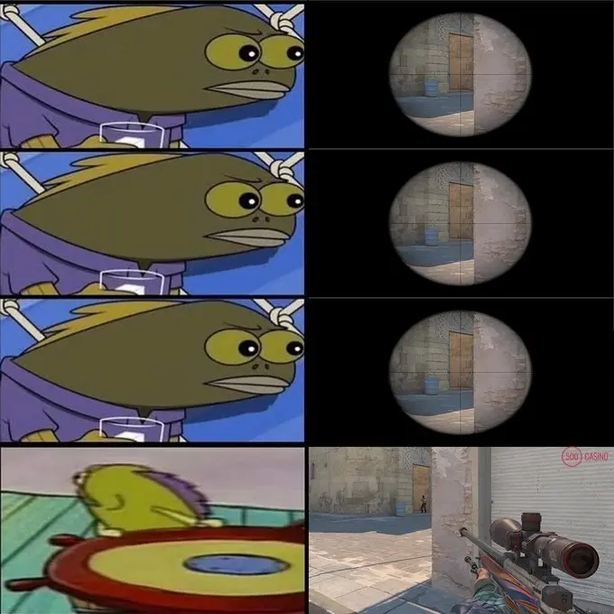 Spongebob meme fish looking.webp